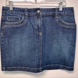 Loft Distressed Denim Jean Mini Skirt